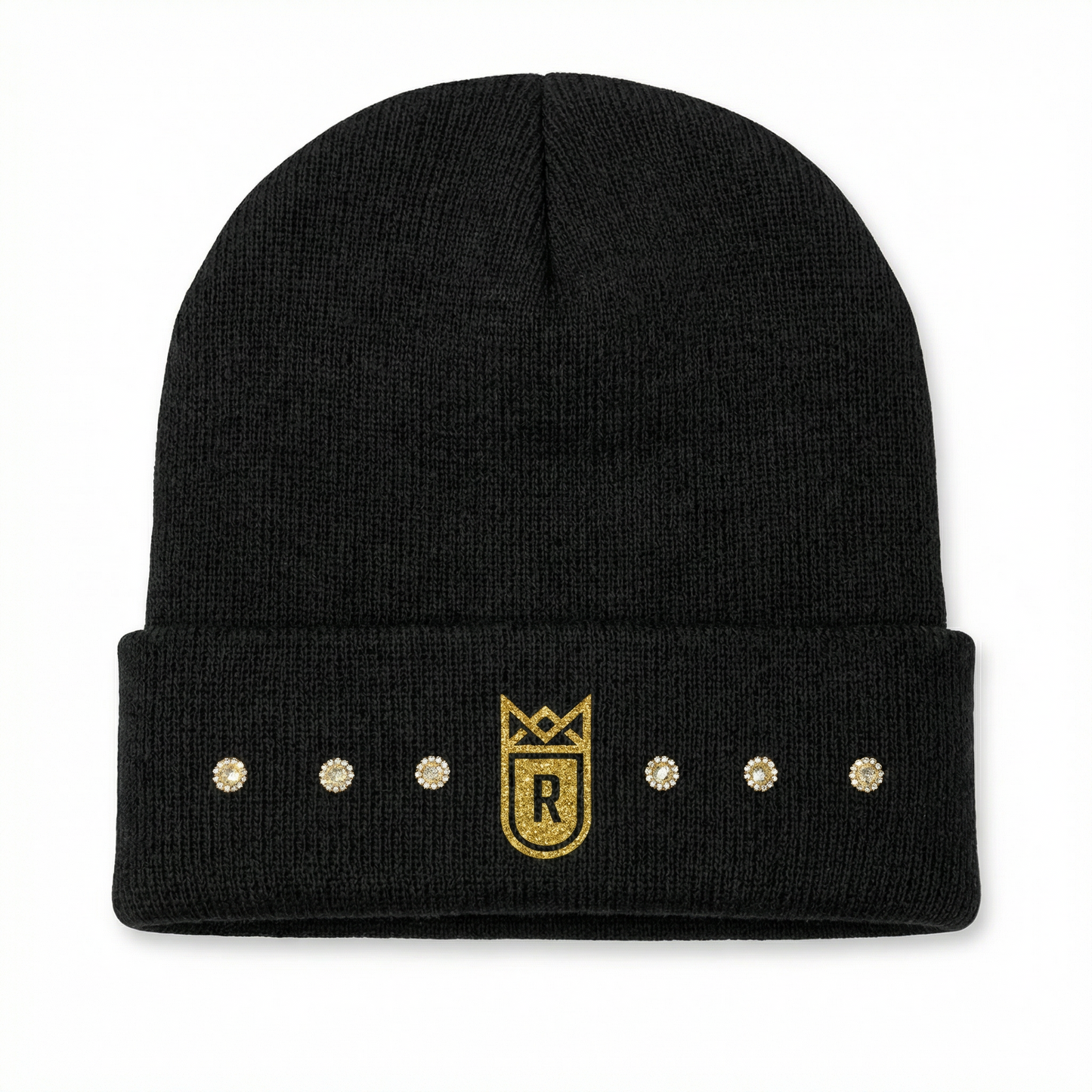 Realmata Strickmütze Beanie rhinestones