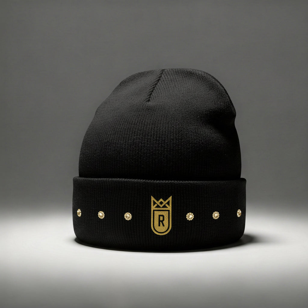 Realmata Strickmütze Beanie rhinestones