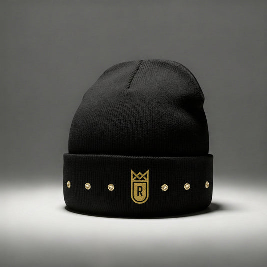 Realmata Strickmütze Beanie rhinestones